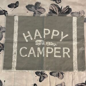 Pottery Barn Airstream “HAPPY CAMPER” Pillow Cover, NWT